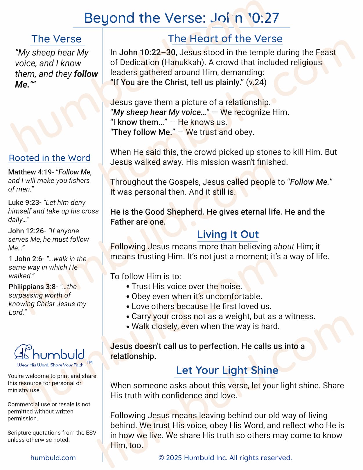 Free John 10:27 Beyond the Verse PDF