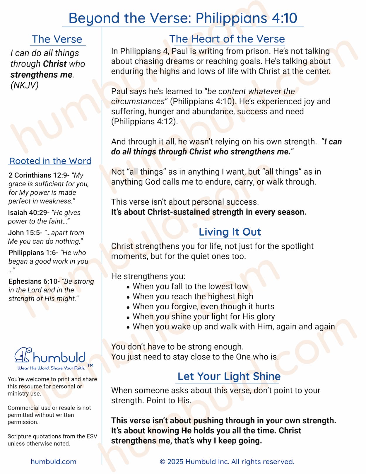Free Philippians 4:10 Beyond the Verse PDF